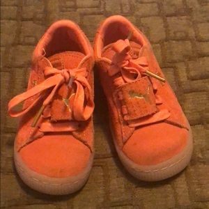 Orange Puma toddler shoes!